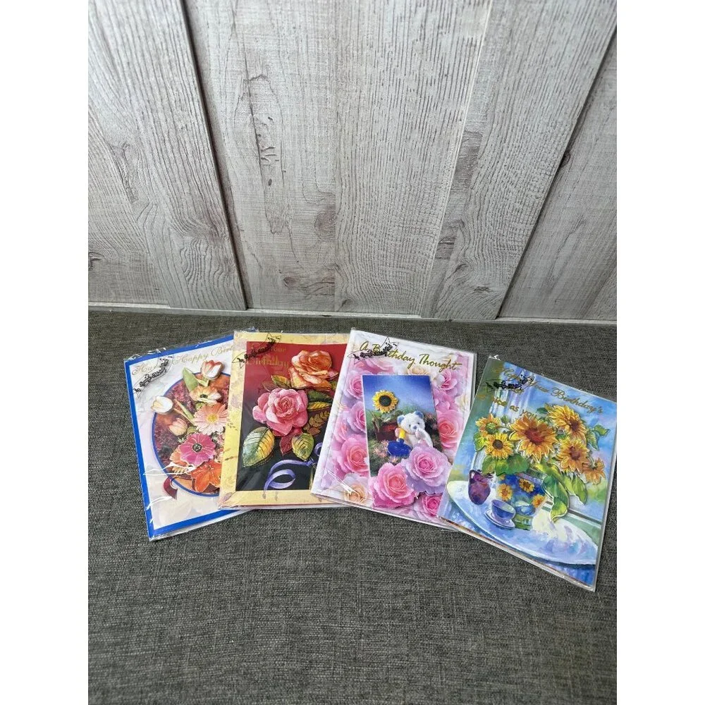 Assorted 3D Floral & Scenic Birthday Cards w/ 20 With Envelopes Scrapbooking - Picture 5 of 6